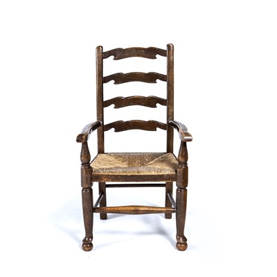 Lot 14 - Early 20th Century Oak, ladder back child's...