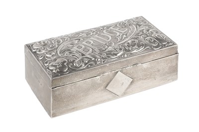 Lot 410 - An Edwardian silver rectangular bridge box,...