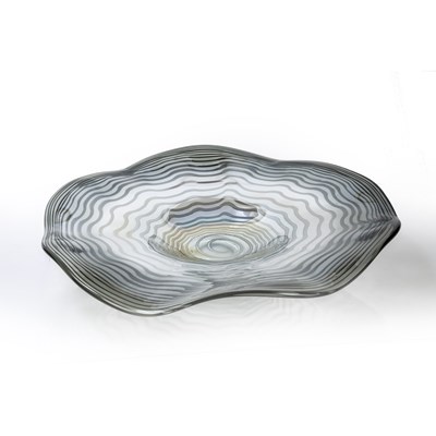 Lot 368 - Loetz style Large iridescent glass dish,...