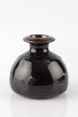 Lot 618 - John Jelfs (b.1946) Vase tenmoku, with pressed...