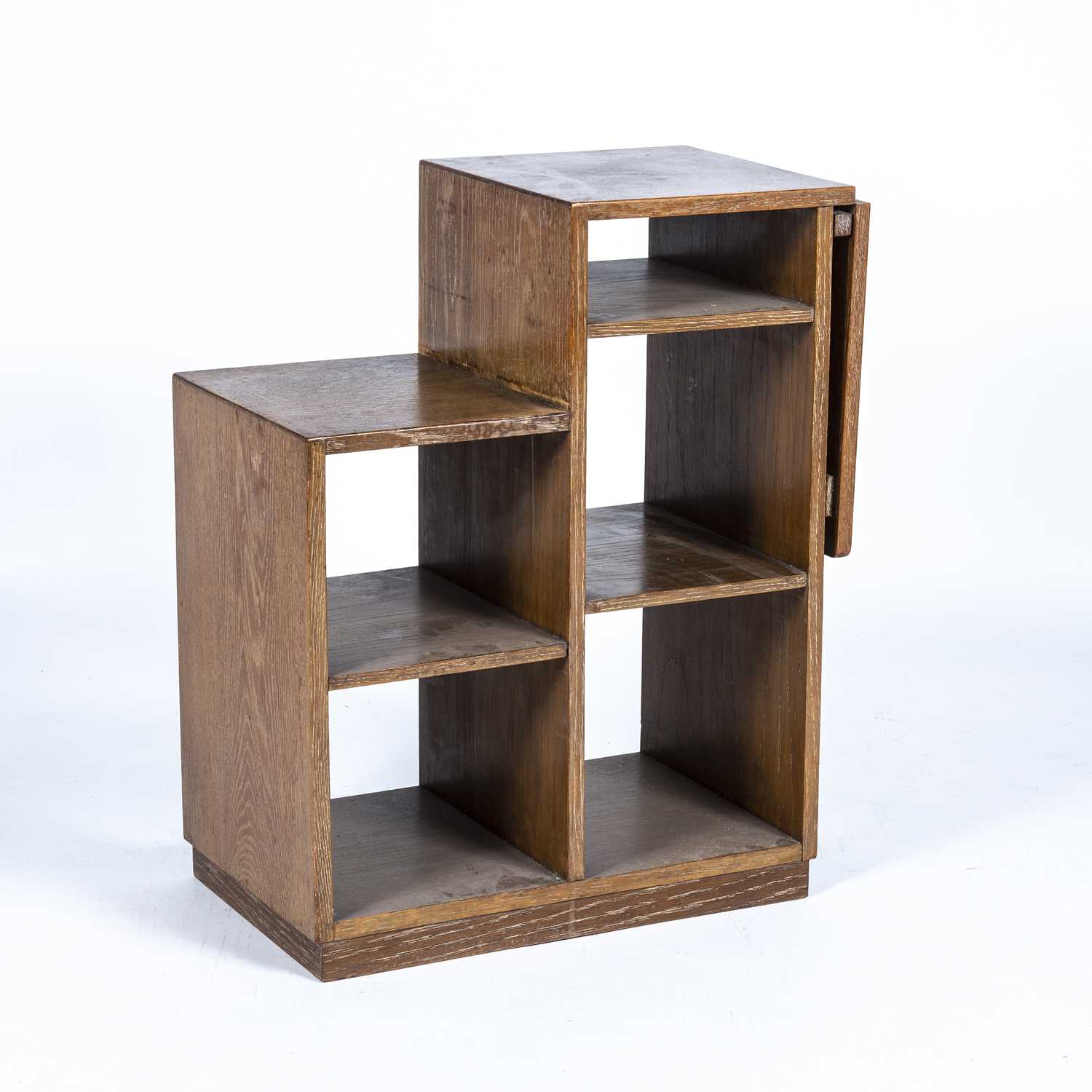 Lot 32 - Heals style limed oak, shelf with drop flap...