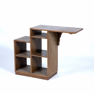 Lot 32 - Heals style limed oak, shelf with drop flap...