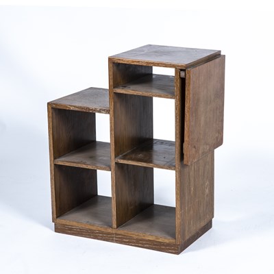 Lot 32 - Heals style limed oak, shelf with drop flap...