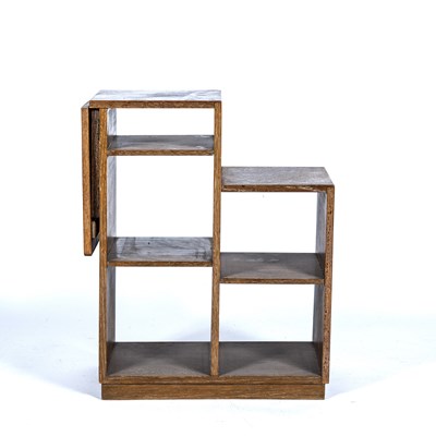 Lot 32 - Heals style limed oak, shelf with drop flap...