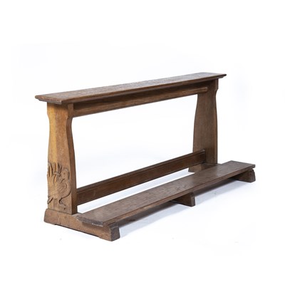 Lot 29 - Cotswold School Oak, church kneeler or bench,...