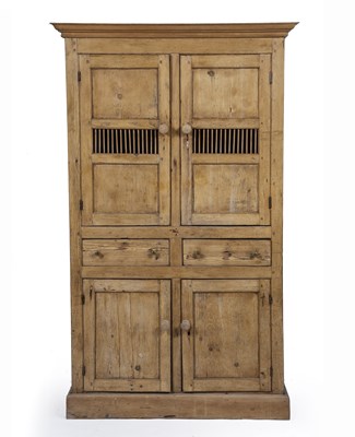 Lot 82 - Bread and cheese cupboard Scumbled pine, 19th...