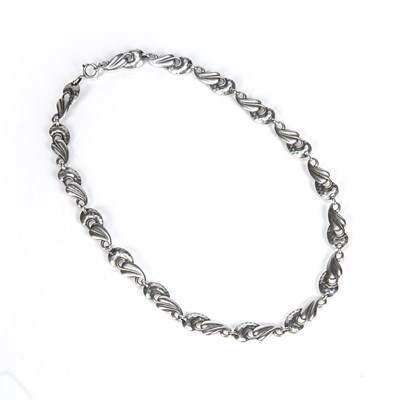 Lot 452 - Scandinavian white metal necklace, stamped...