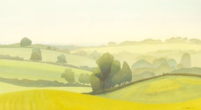 Lot 365 - Jill Hutchings (20th Century) Rolling Hills,...