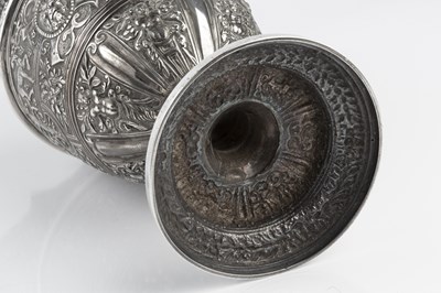 Lot 418 - A mid Victorian silver Cellini pattern ewer,...