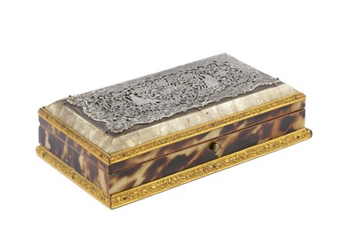 Lot 341 - A 19th century French tortoiseshell, mother...