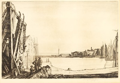 Lot 125 - Henry Rushbury (1889-1968) The Harbour,...