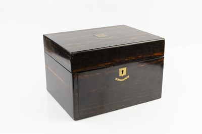 Lot 344 - A mid Victorian coromandel toilet box, the...