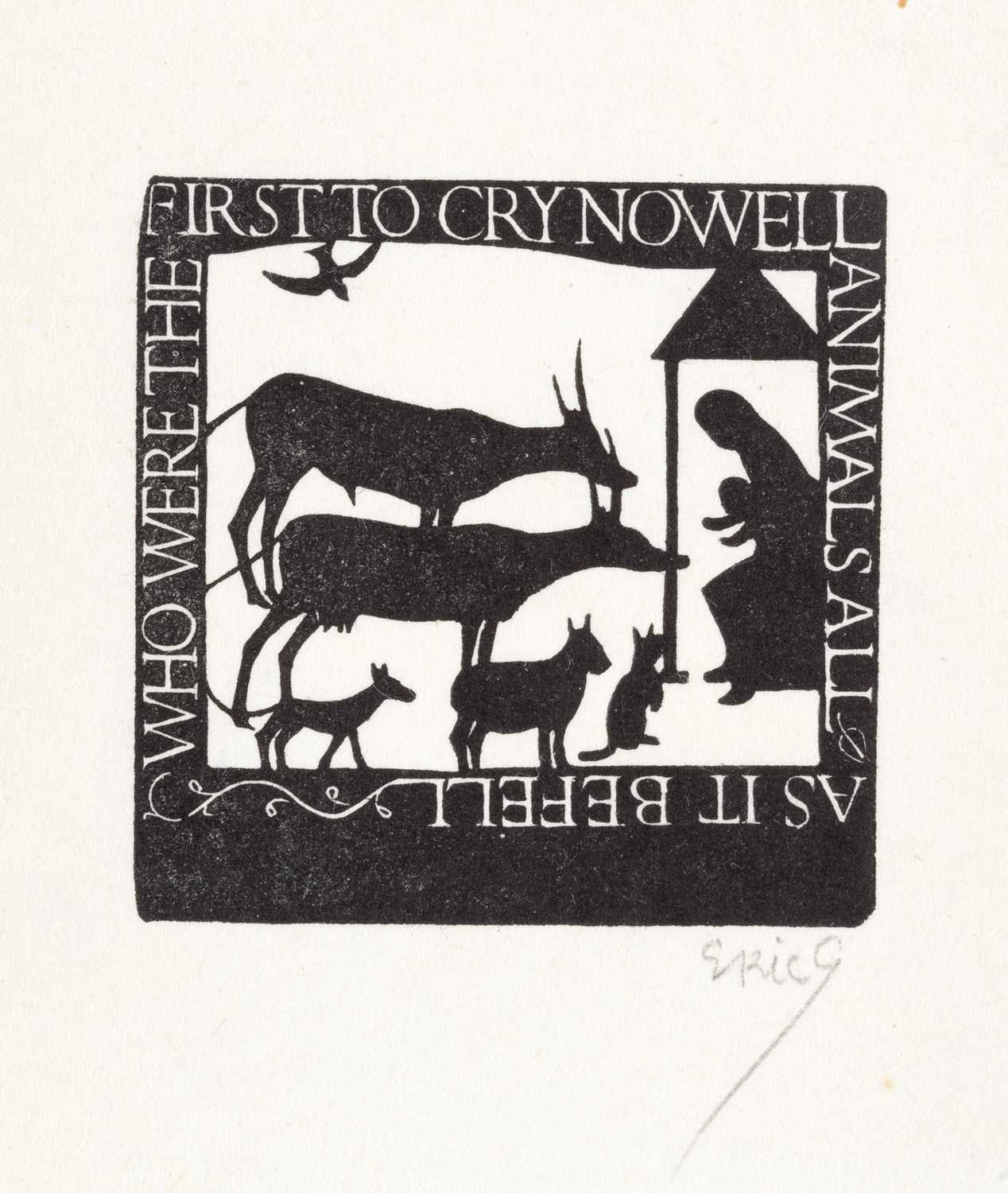 Lot 103 - Eric Gill (1882-1940) Animals All, 1916 signed...