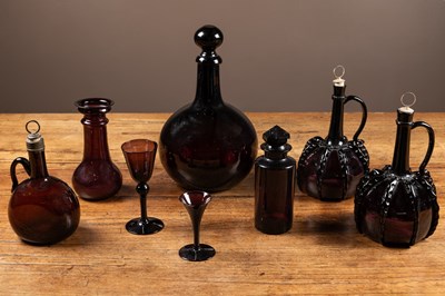 Lot 5 - A collection of Continental amethyst glassware