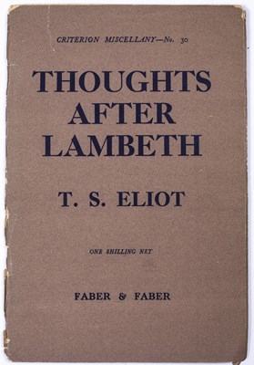 Lot 580 - Eliot, (Thomas Stearns) (1888-1965) Poet and...
