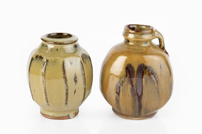 Lot 548 - Mike Dodd (b.1943) Two vases poured glazes,...