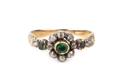 Lot 41 - A 19th century diamond and gem set cluster...