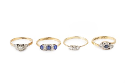 Lot 126 - A collection of diamond set dress rings,...