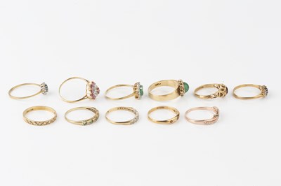 Lot 67 - A collection of dress rings, to include a ruby...