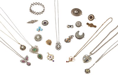 Lot 264 - A collection of antique and later jewellery,...