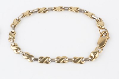 Lot 7 - Two 9ct gold fancy-link bracelets, each of...