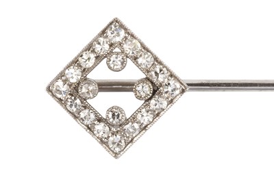 Lot 145 - A diamond stick pin, the openwork...