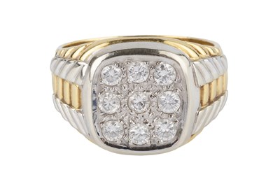 Lot 92 - A diamond set dress ring, the cushion-shaped...