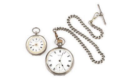 Lot 206 - A silver open face pocket watch by Waltham,...