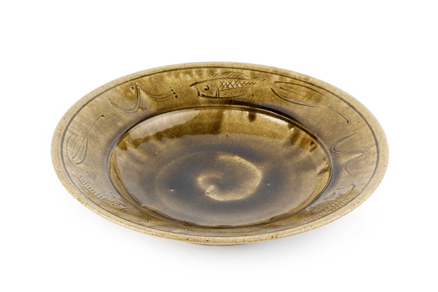 Lot 632 - Jim Malone (b.1946) Large dish with wood ash...