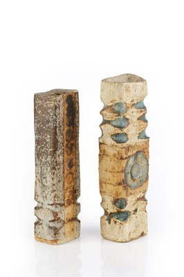 Lot 644 - Alan Wallwork (1931-2019) Two totem form vases...