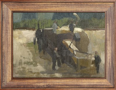 Lot 208 - Bernard Myers (1925-2007) Bailing oil on...