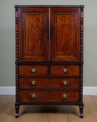 Lot 431 - A Regency mahogany small sized linen press