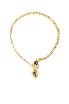 Lot 12 - A mid 19th century garnet and gem set serpent...