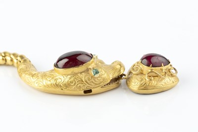 Lot 12 - A mid 19th century garnet and gem set serpent...