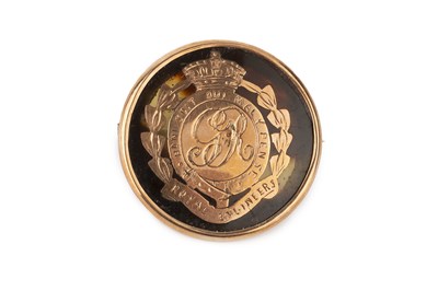 Lot 45 - A 9ct gold and tortoiseshell regimental panel...