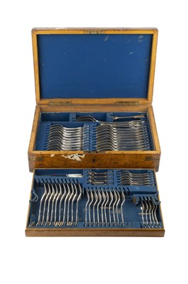 Lot 436 - A matched part service of 19th century silver...