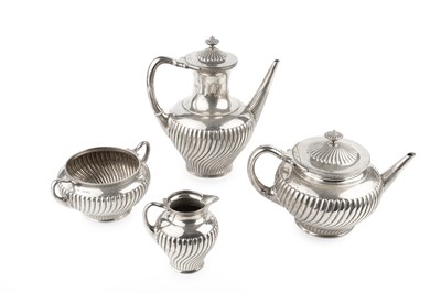 Lot 442 - A late Victorian silver four piece tea and...