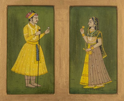 Lot 552 - Two painted miniatures Indian placed in one...