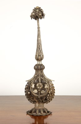 Lot 338 - White metal rosewater sprinkler Indian,...