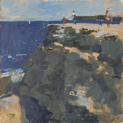 Lot 235 - Thomas Coates (b.1941) Clifftop View signed...