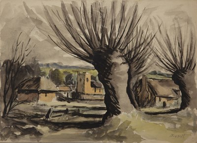 Lot 203 - George Bissill (1896-1973) Pollard Willows,...