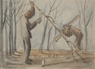 Lot 204 - George Bissill (1896-1973) Woodcutters...