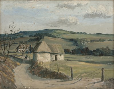 Lot 196 - George Bissill (1896-1973) Village Road signed...