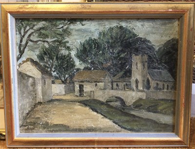 Lot 303A - George Bissill (1896-1973) A country church,...