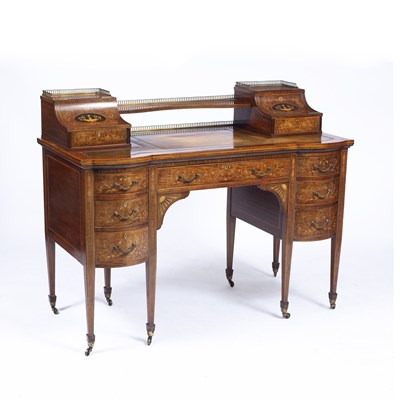 Lot 103 - An Edwardian satinwood and marquerty inlaid...