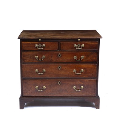 Lot 102 - A George III mahogany chest of drawers with a...