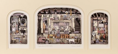 Lot 134 - Graham Clarke (b.1941) Inglenookers, triptych...