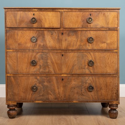 Lot 231 - A 19th century chest of drawers on ball legs,...