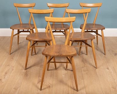 Lot 190 - A set of six Ercol chairs, oak, 39cm w x 48cm...