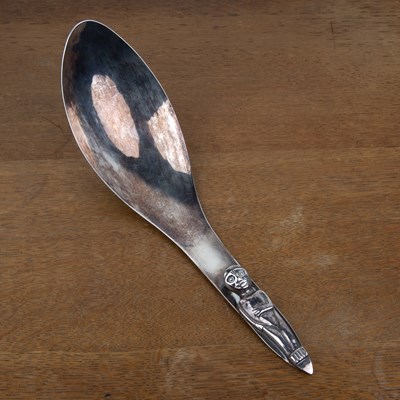 Lot 380 - White metal ladle or serving spoon in the...